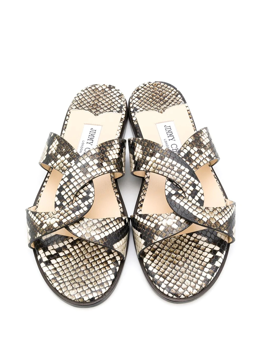 Atia snake-effect flat sandals - 4