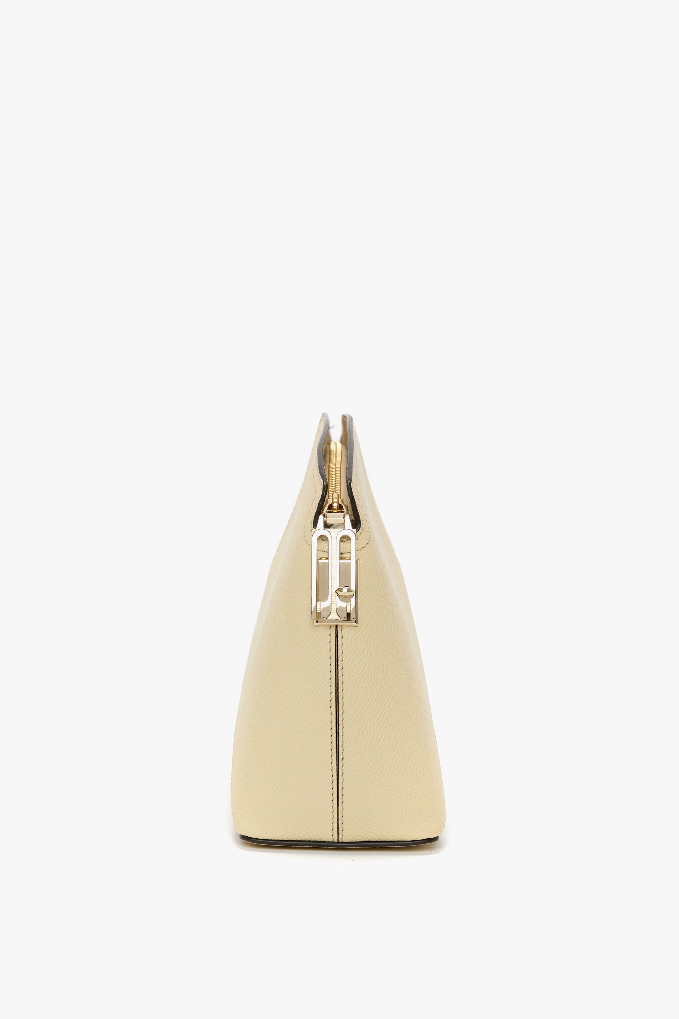 Victoria Clutch Bag In Ivory Grained Leather - 3