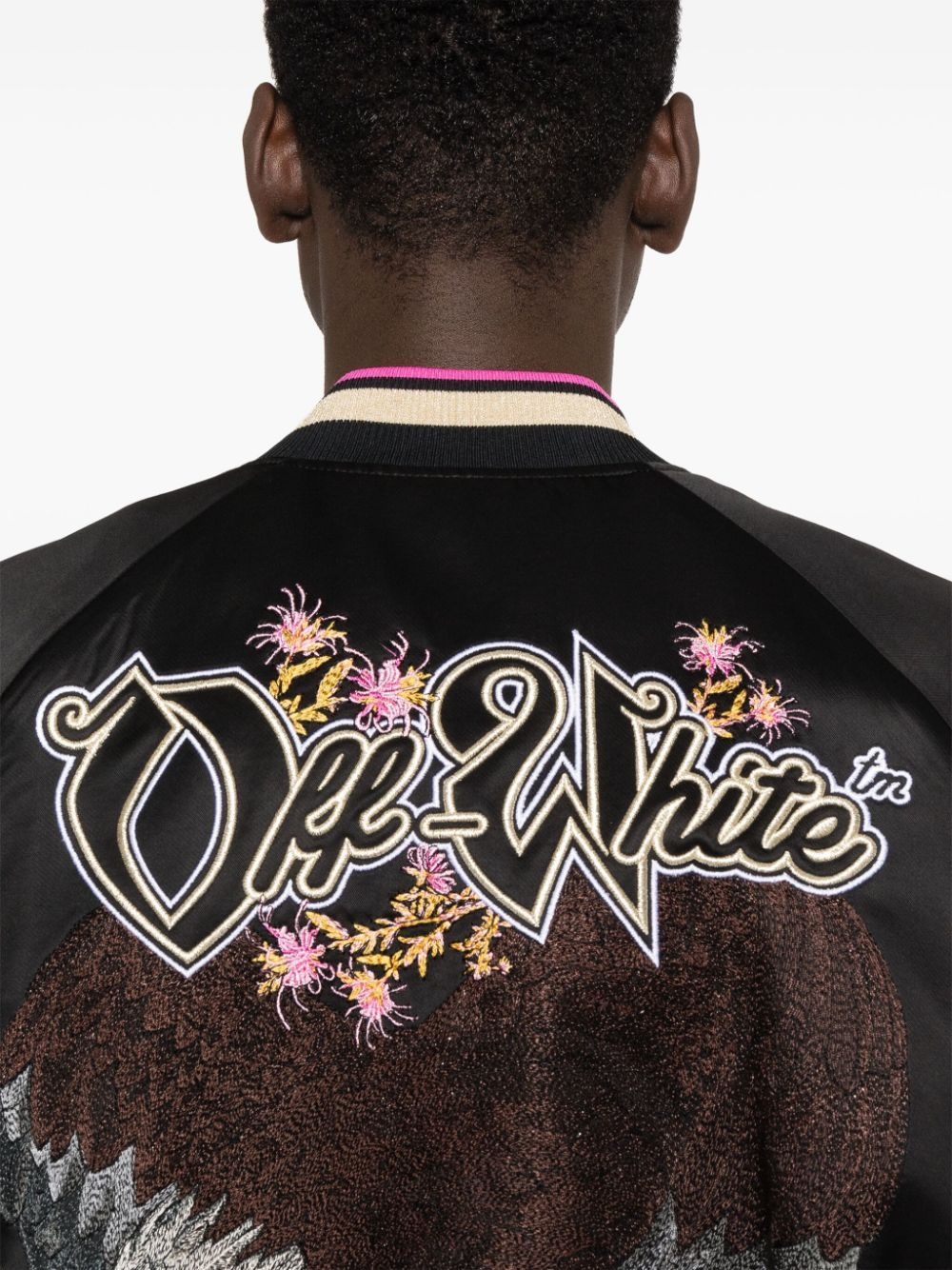 eagle-embroidered bomber jacket - 5