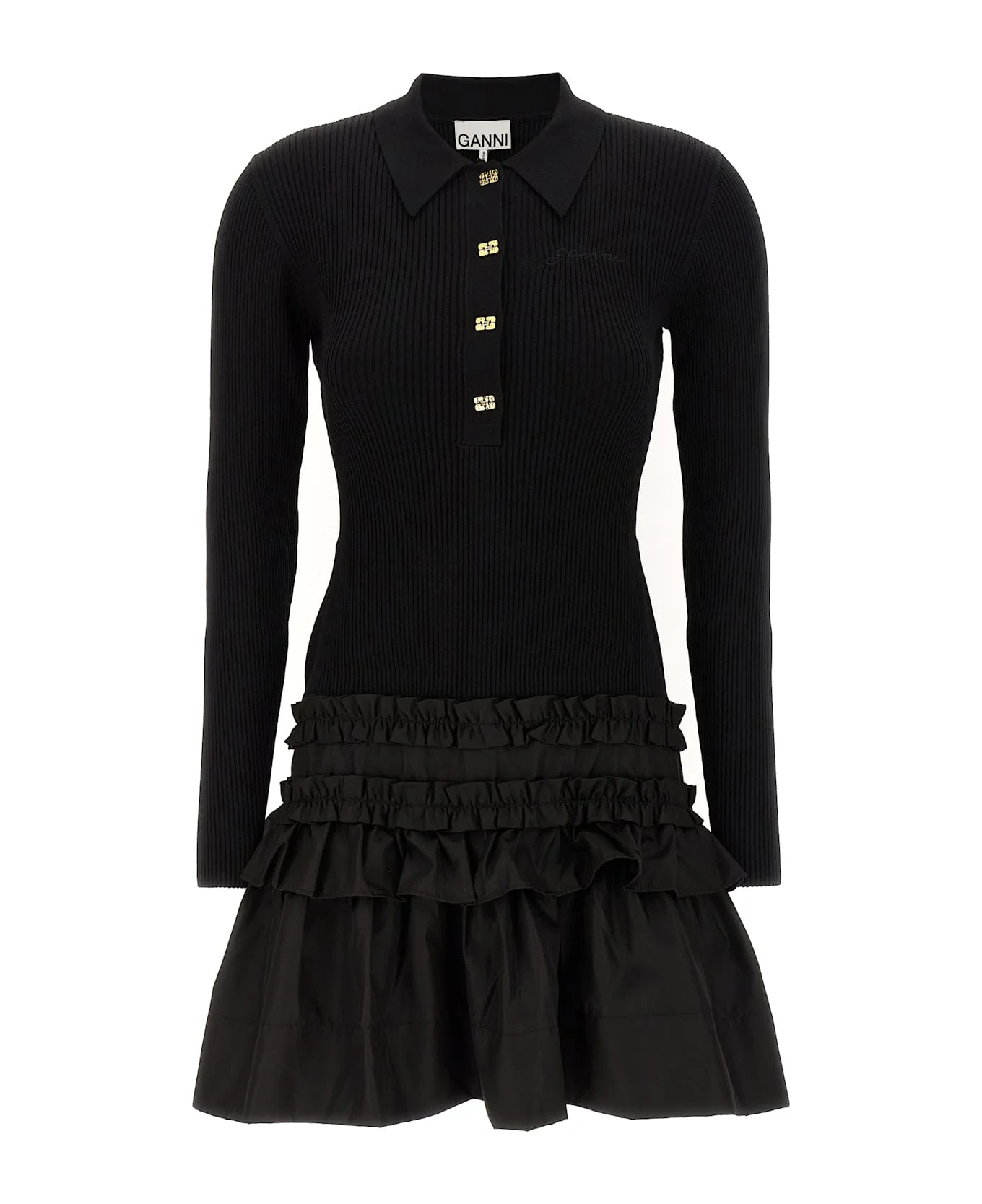 'melange Rib Knit Mini' Dress - 1