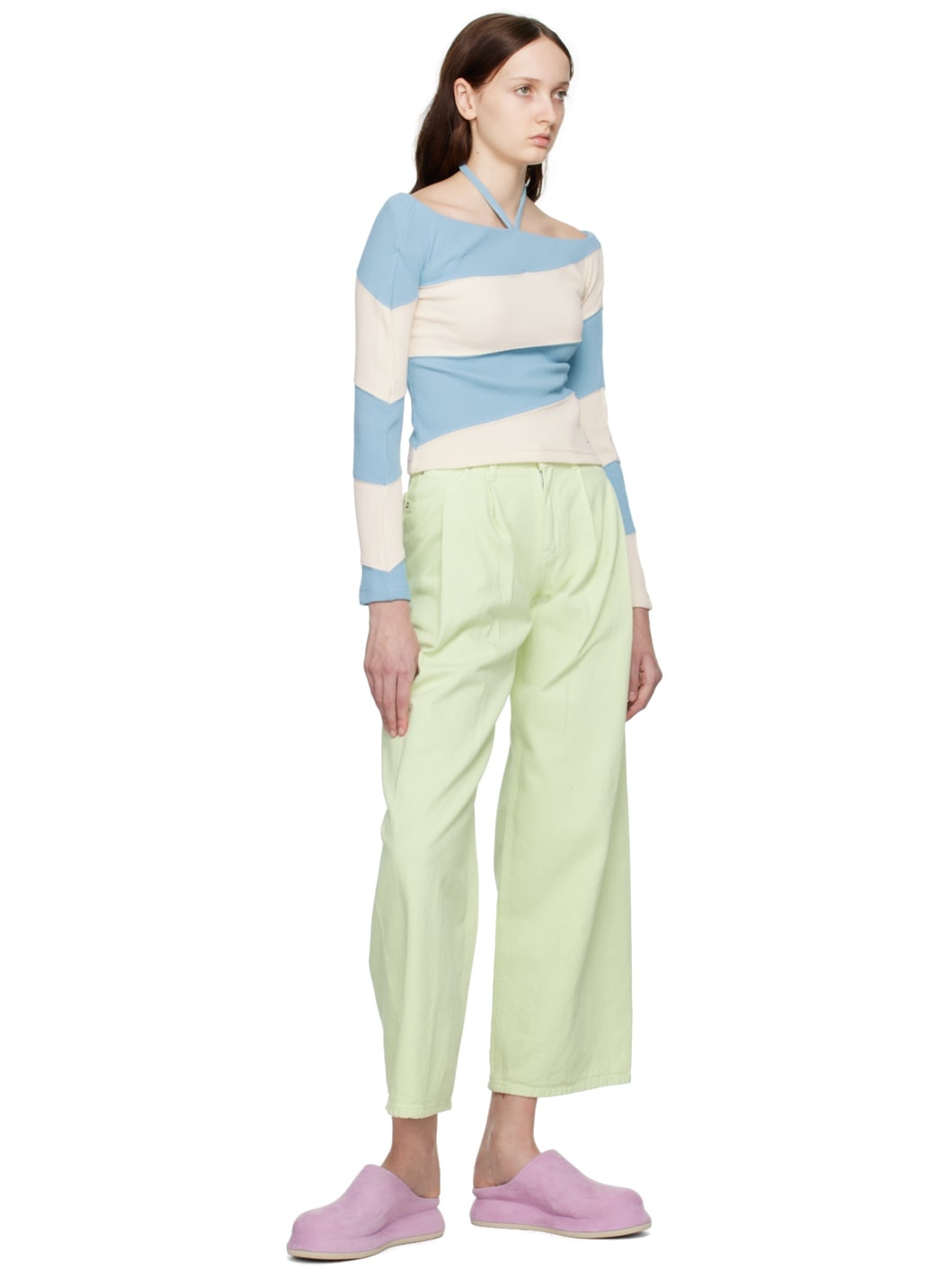 Green Pleated Trousers - 4