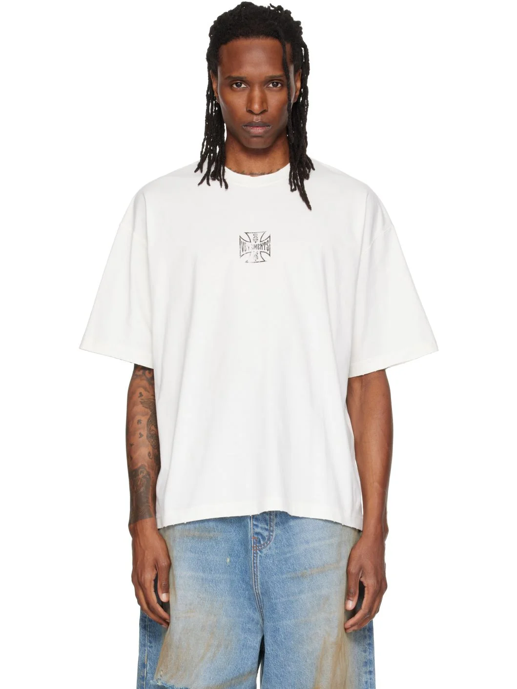 Off-White Biker Cross Logo Boxy T-shirt - 1