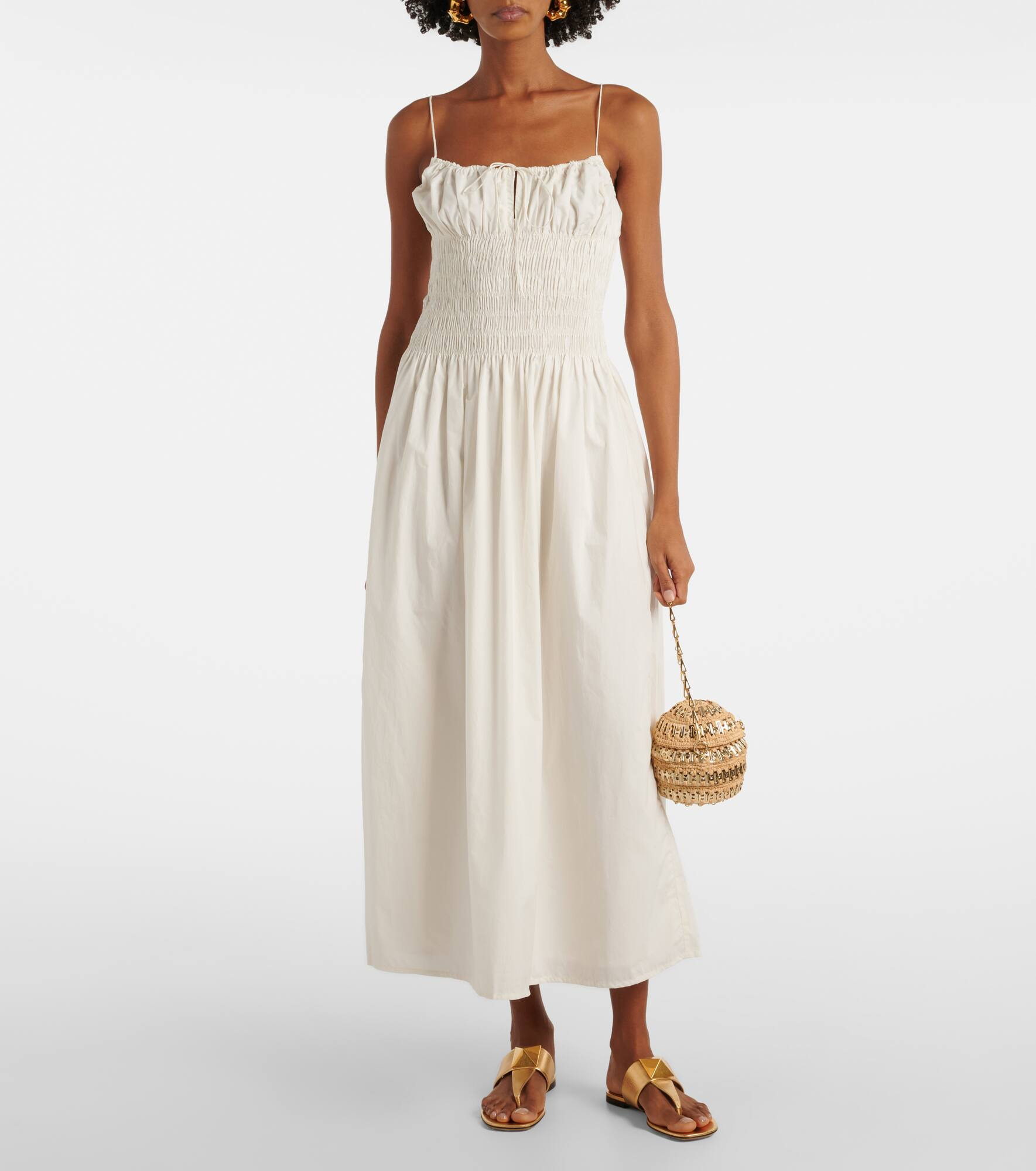 Shirred cotton maxi dress - 2