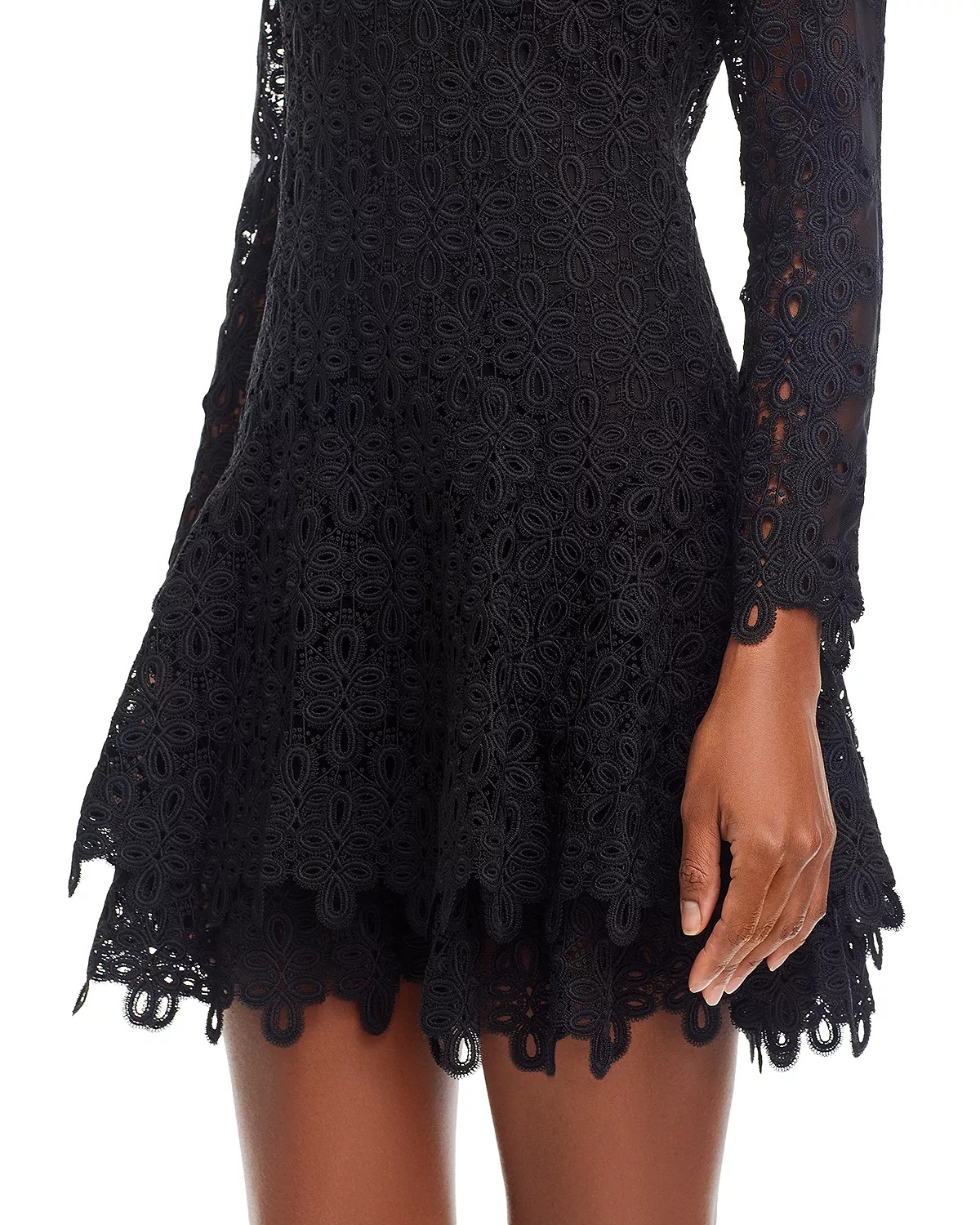 Joy Lace Mock Neck Mini Dress - 3