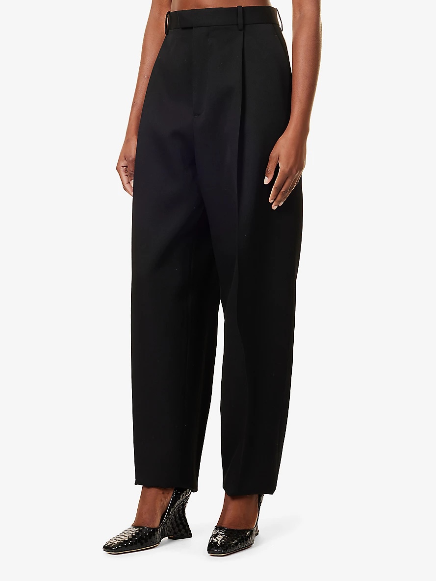 Poudre straight-leg high-rise wool trousers - 3