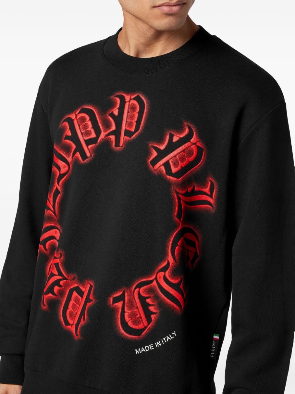 logo-print cotton sweatshirt - 3