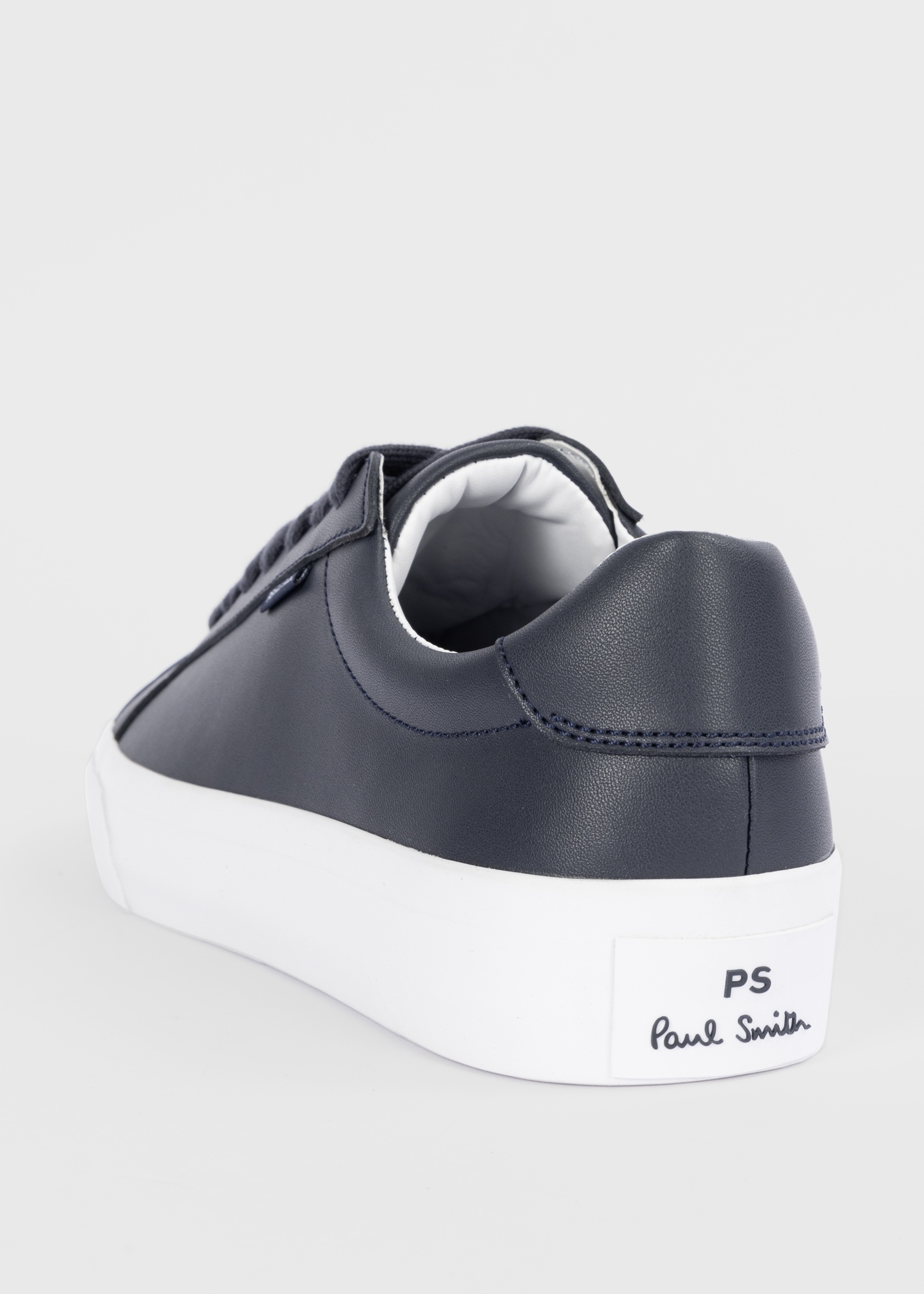 Dark Navy Leather 'Amos' Trainers - 5
