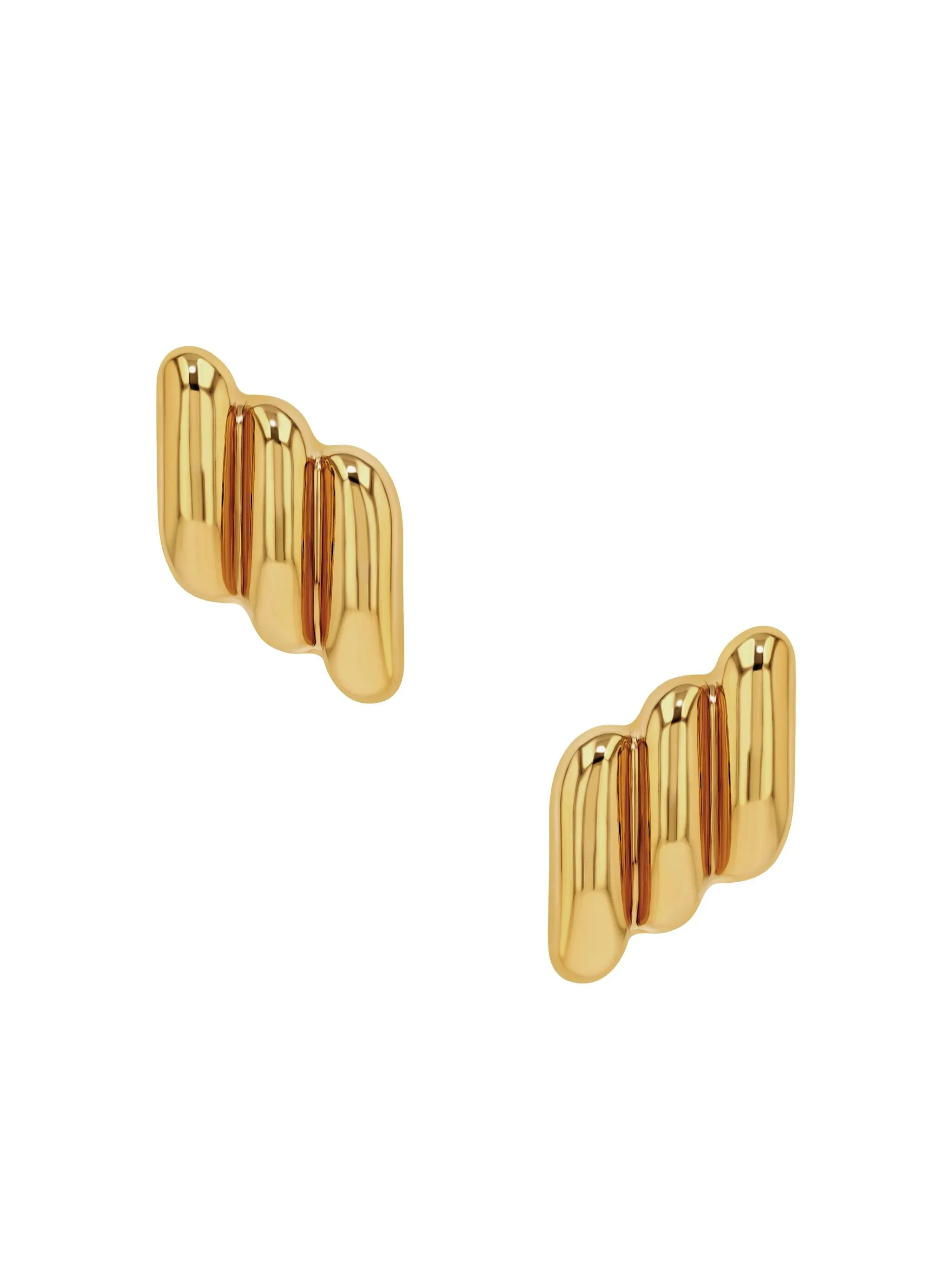 Anine Bing Diagonal Ribbed Earrings - 2
