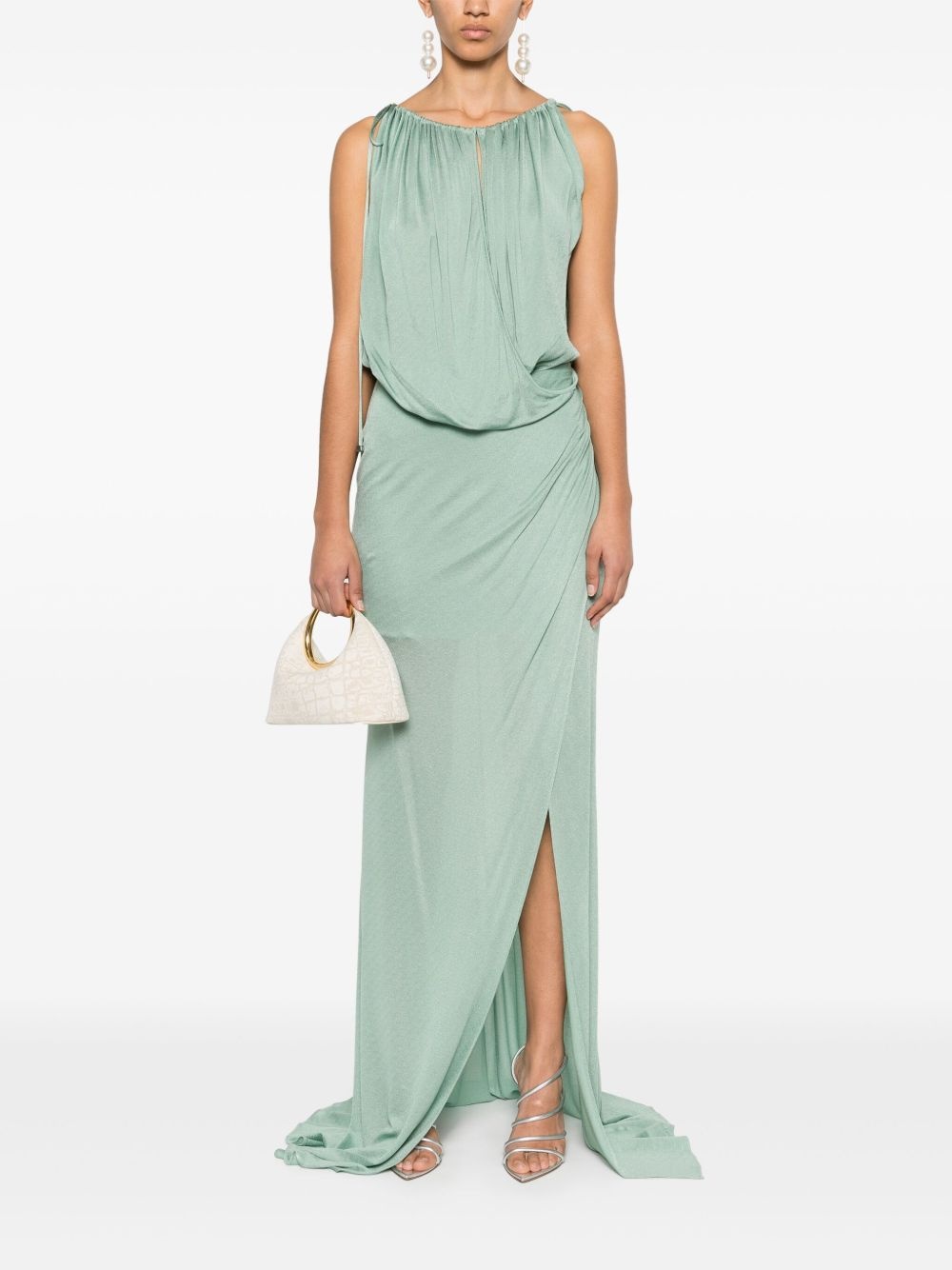 draped-detail maxi dress - 2