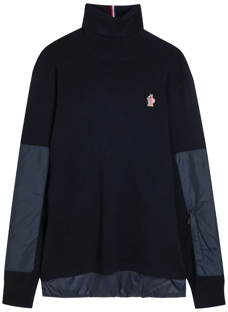 Moncler Grenoble Panelled Roll-neck Wool-blend Jumper - 1
