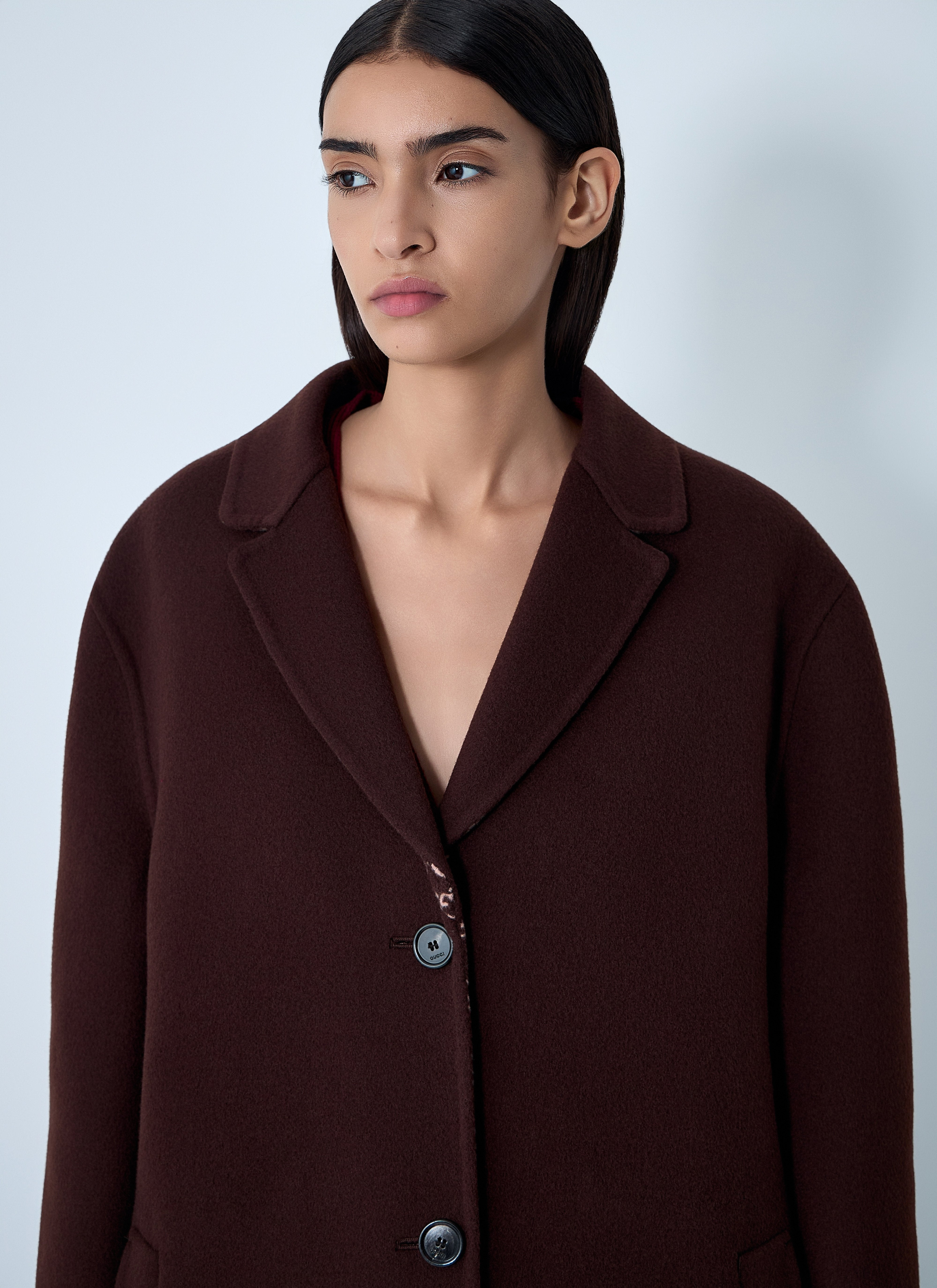 Gucci Women Reversible Long Wool Coat - 5