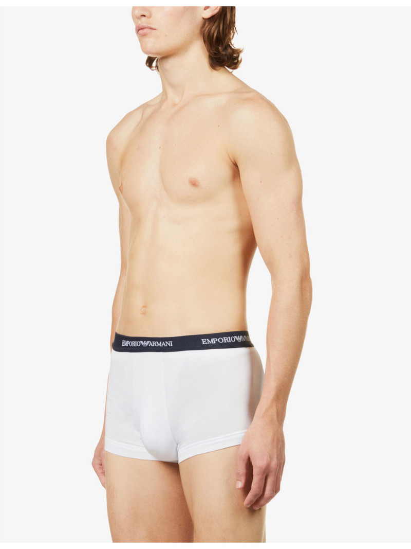 EMPORIO ARMANI Pack of three logo-embellished stretch-cotton boxers outlook