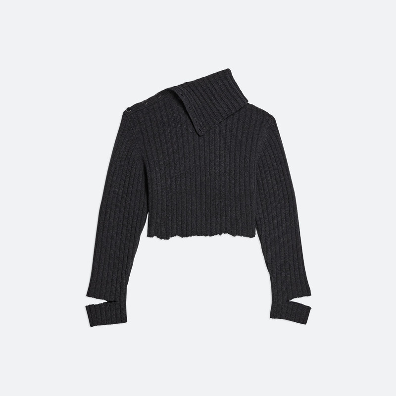 DISTRESSED RIB TURTLENECK - 1