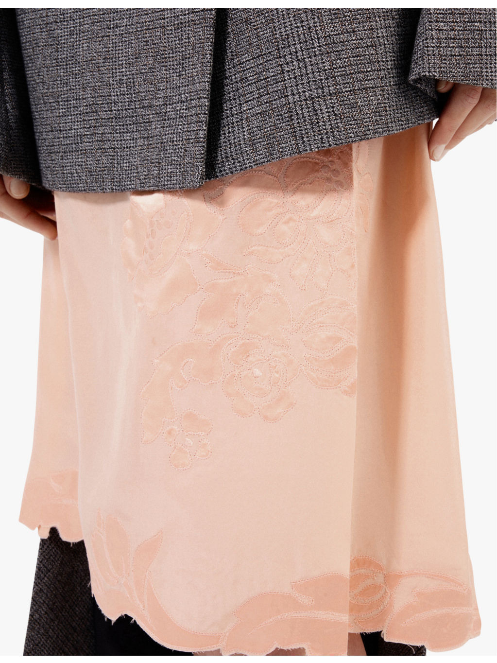 Embroidered habutai-silk midi skirt - 5