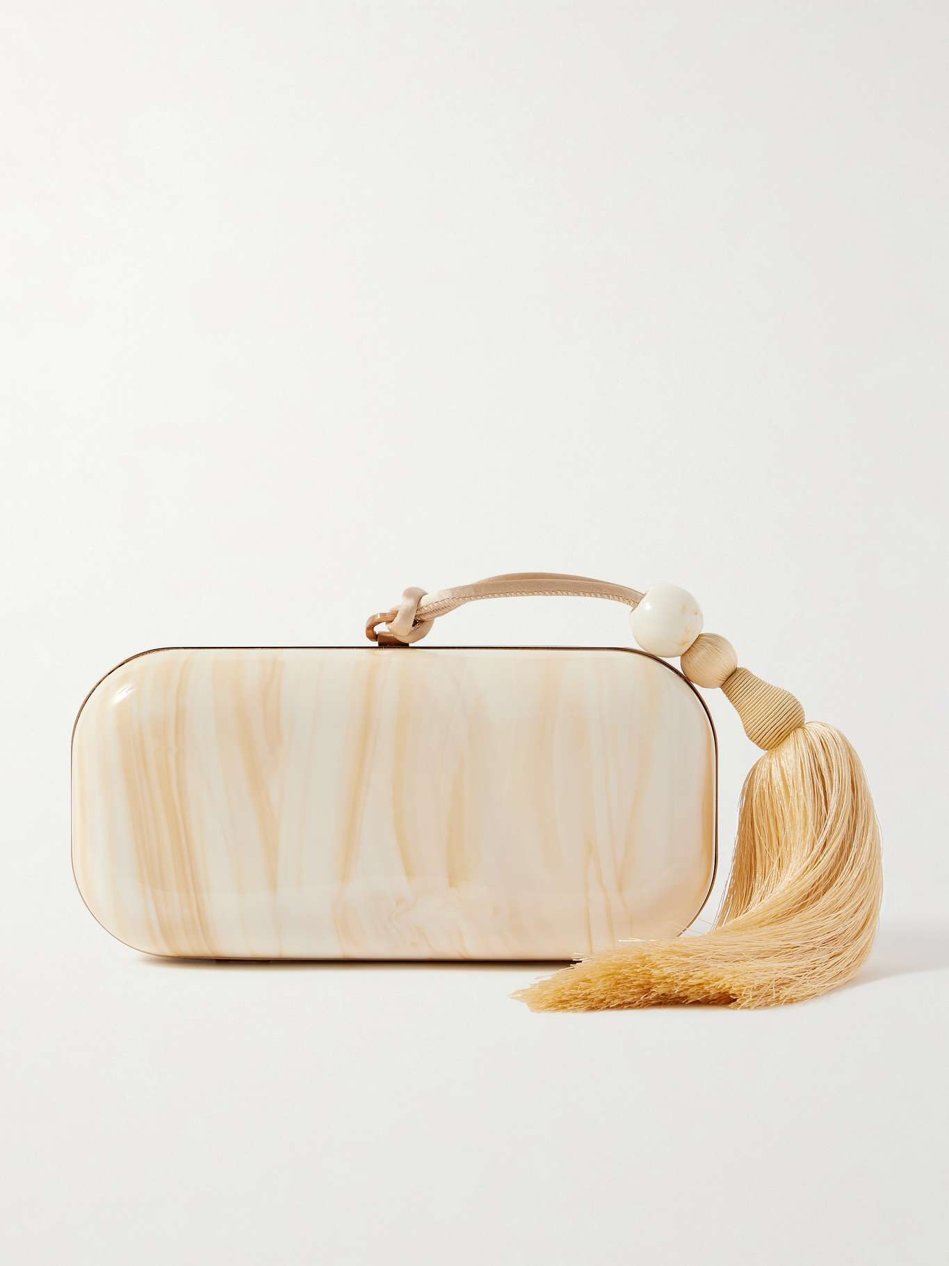 Yasmin tasseled resin clutch Neutral - 1