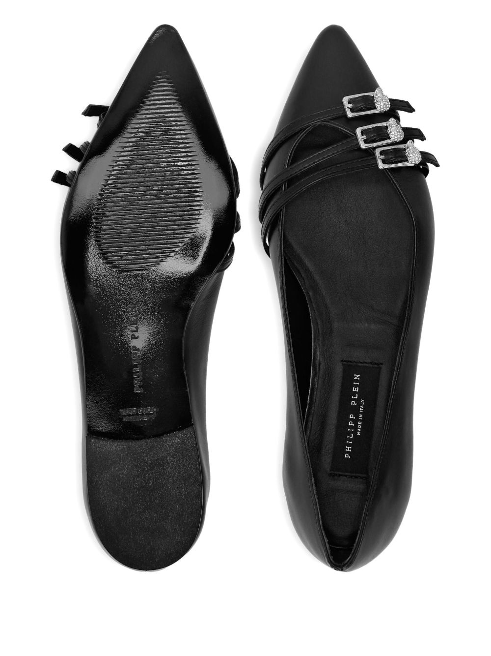 buckled pointed-toe ballet flats - 3