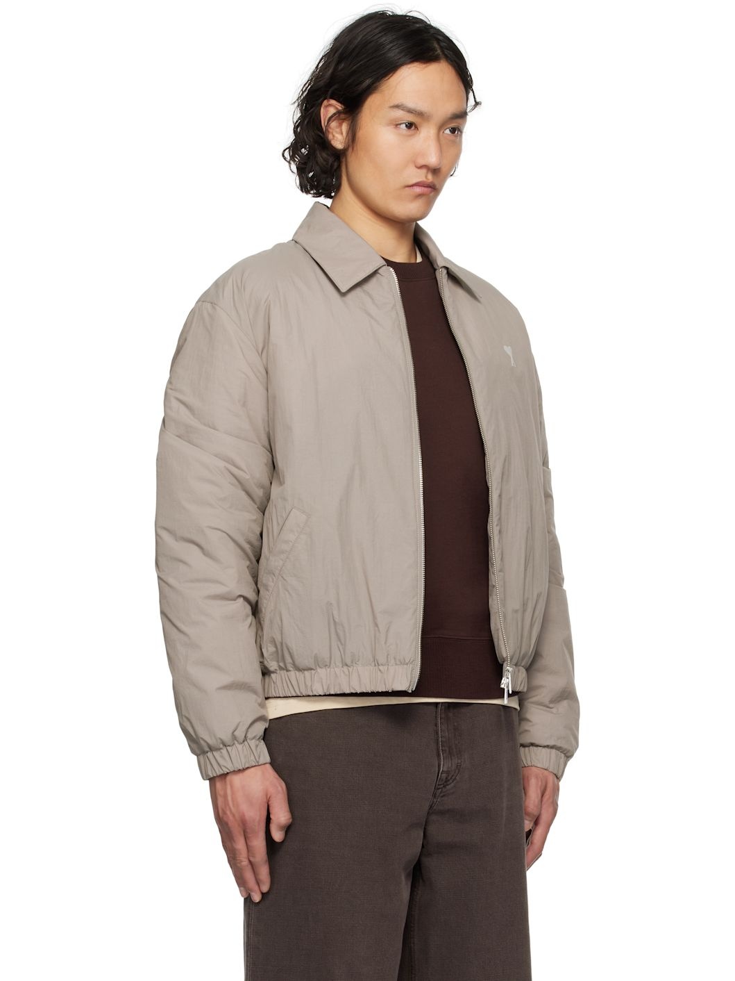 Taupe Ami de Coeur Zipped Jacket - 2