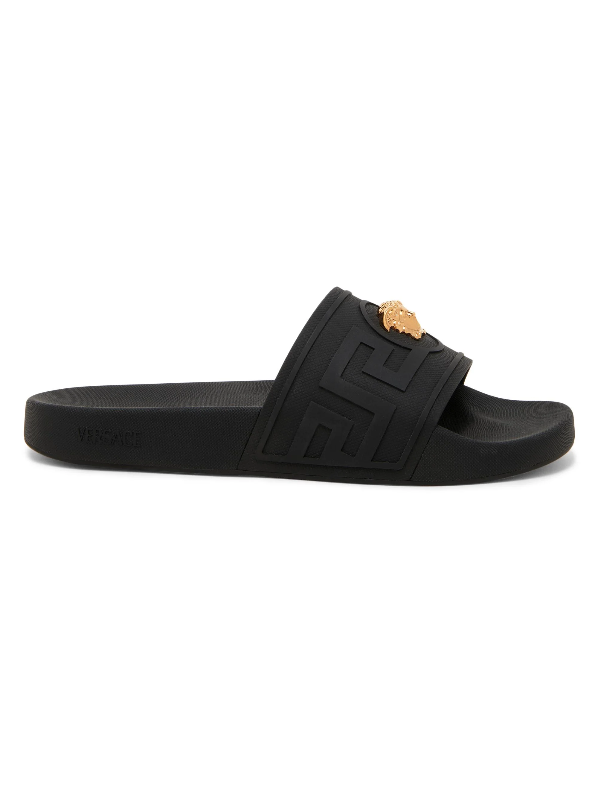 Men's Medusa Rubber Slide Sandals - Black Gold - 1