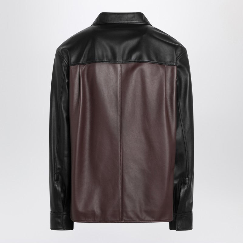 Loewe Black/Burgundy Leather Overshirt Men - 2