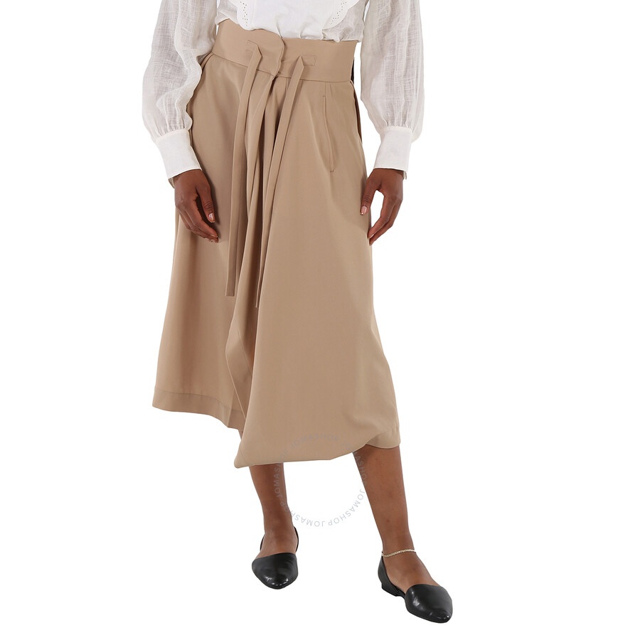 Chloe Ladies Soft Tan Cropped Sarouel Pants, Brand Size 40 (US Size 8) - 3