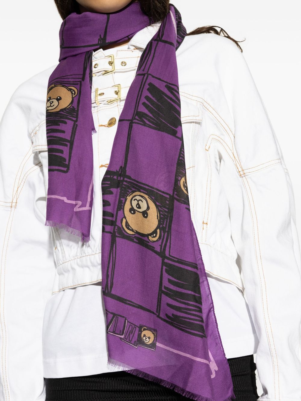 Teddy-print scarf - 4