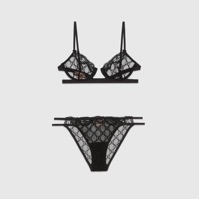 GUCCI GG embroidered tulle lingerie set outlook