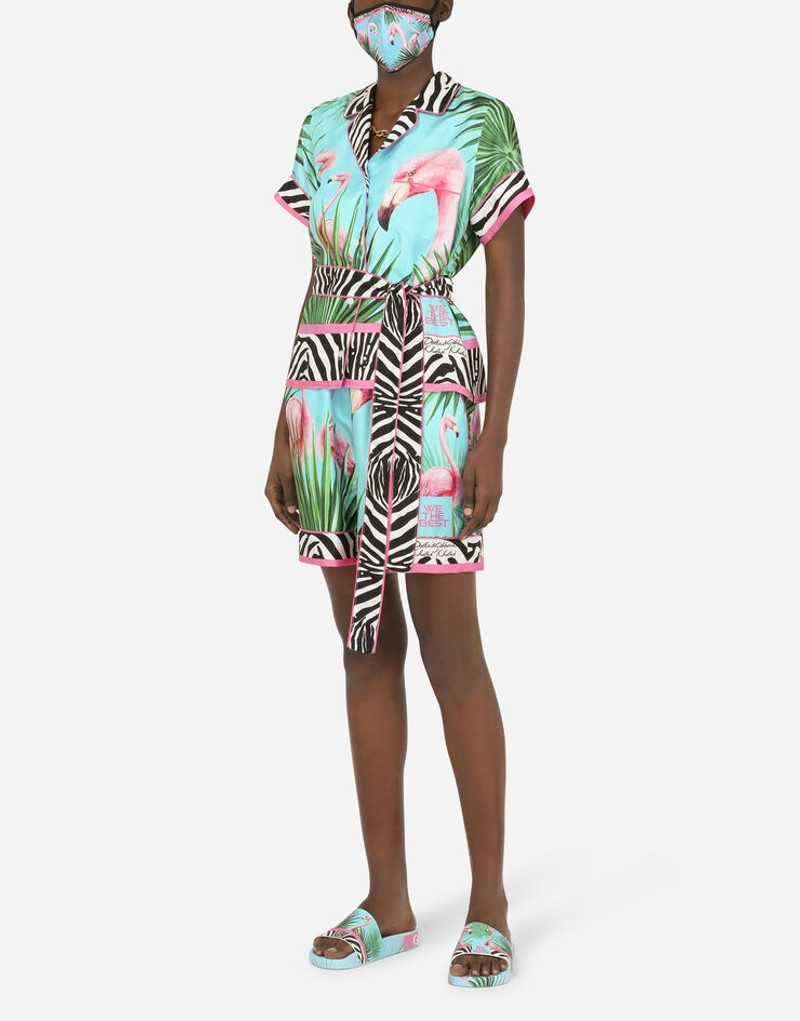 Flamingo-print face mask 5