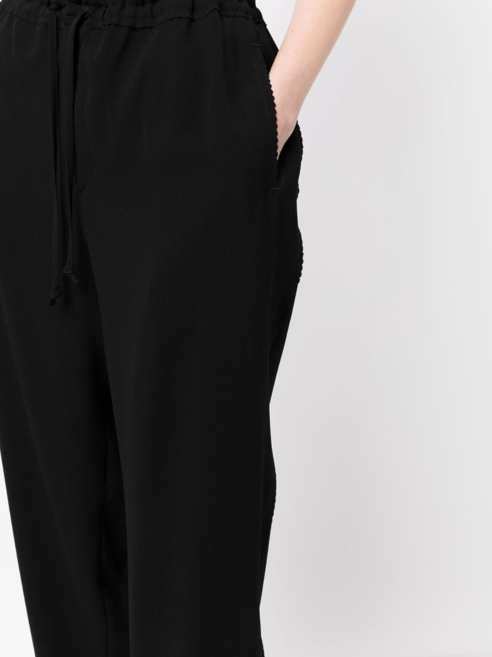 drawstring-waist straight-leg trousers - 5