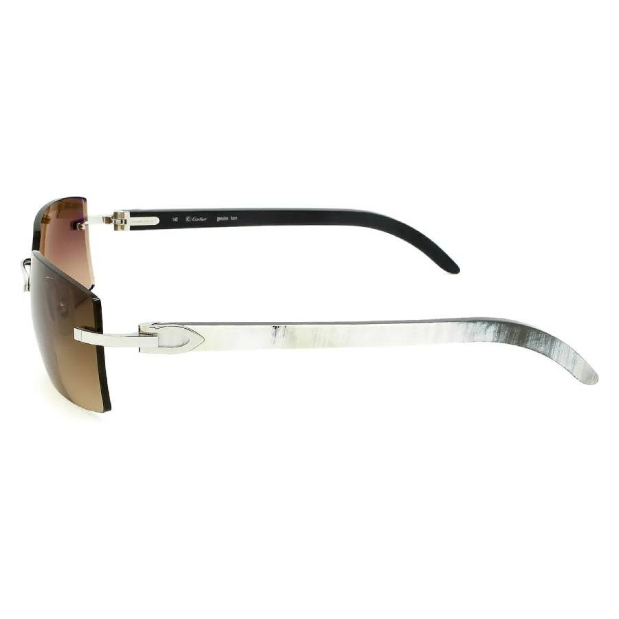 Cartier C Decor Brown Gradient Rectangular Men's Sunglasses CT0019RS 001 55 - 3