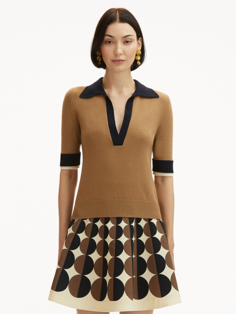 Oscar de la Renta COLOR BLOCK POLO PULLOVER outlook