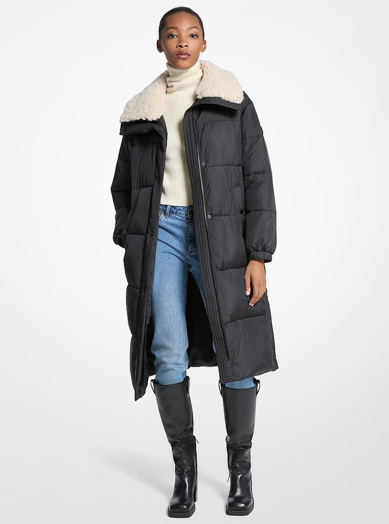 Faux Fur-Trim Quilted Puffer Jacket 1