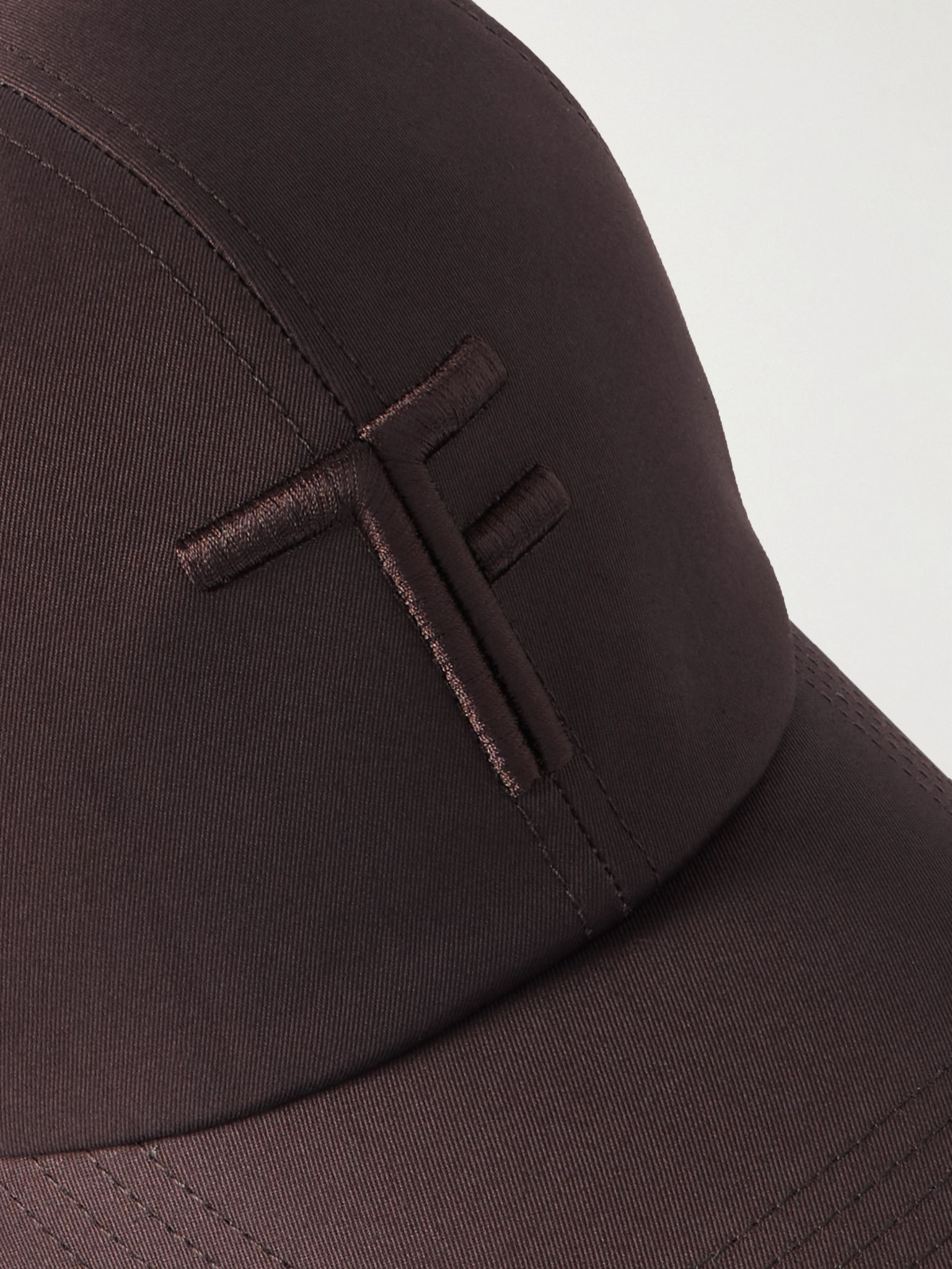 Leather-Trimmed Logo-Embroidered Cotton-Canvas Baseball Cap Dark brown - 4