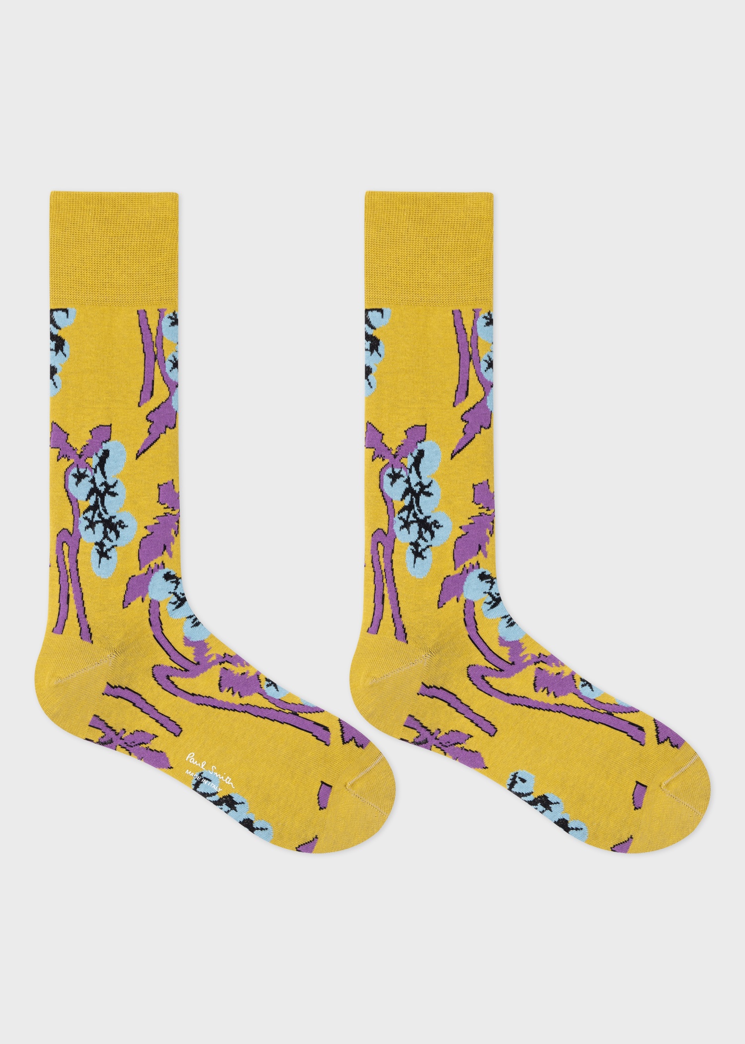 Yellow 'Tomato Vine' Cotton Socks - 2
