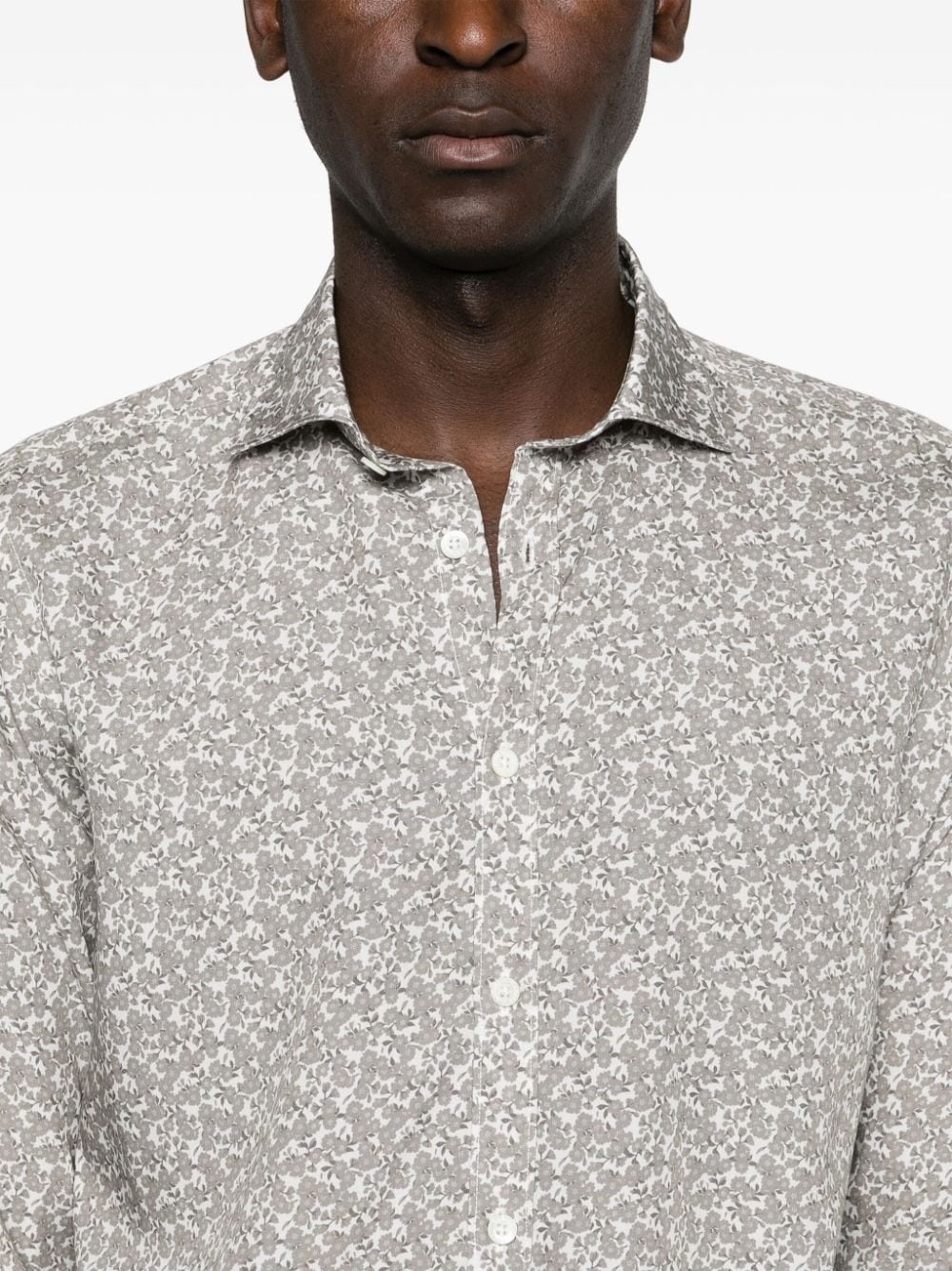 floral-print poplin shirt - 5