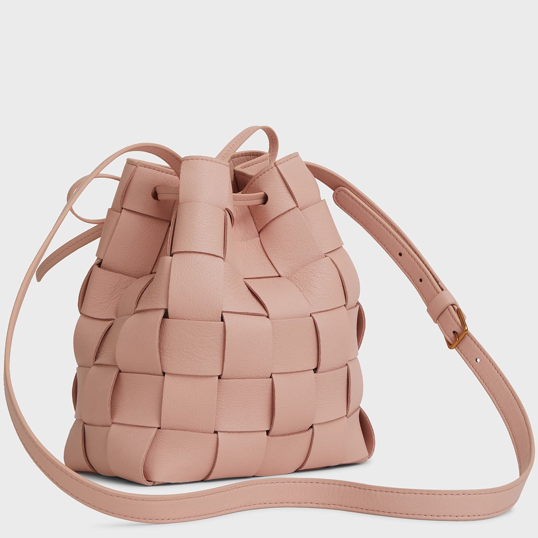 UPCYCLED WOVEN MINI BUCKET BAG - 6