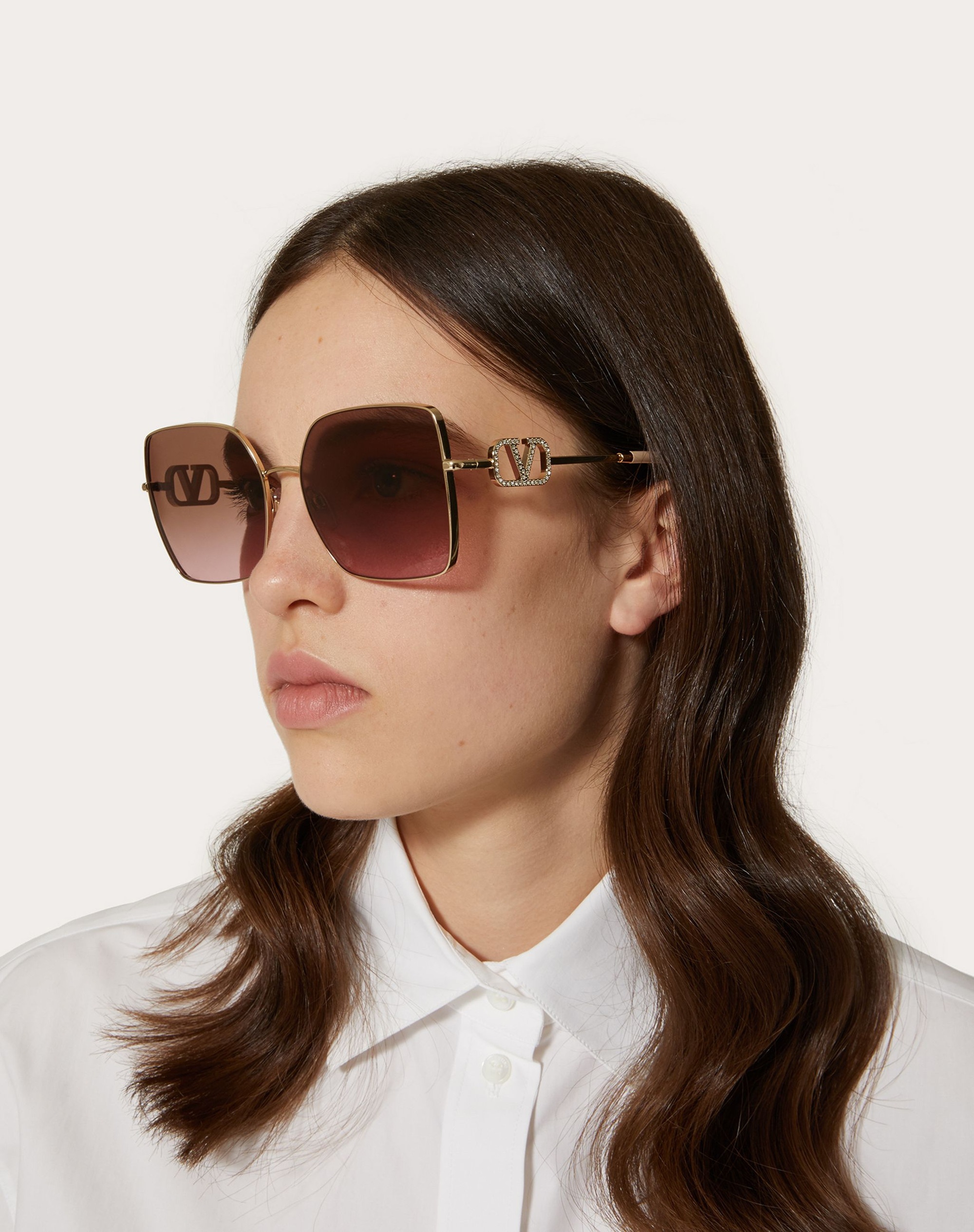 SQUARED METAL FRAME WITH VLOGO SIGNATURE CRYSTALS - 5