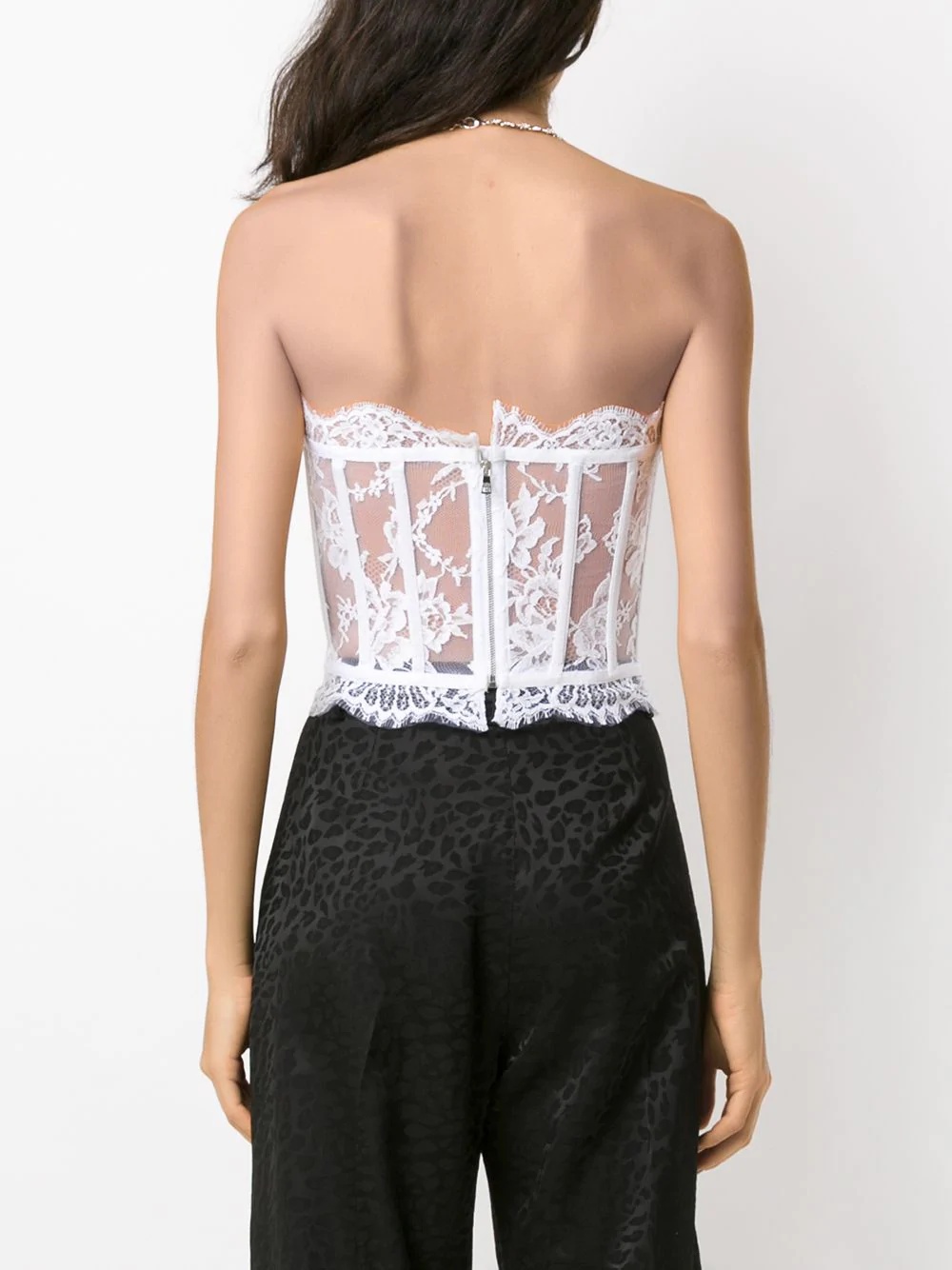 strapless lace top - 4