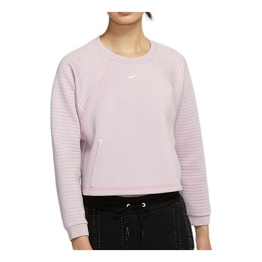 (WMNS) Nike Pro Luxe Round-neck Sweatshirt 'Pink Purple Red' CU5746-516 - 1