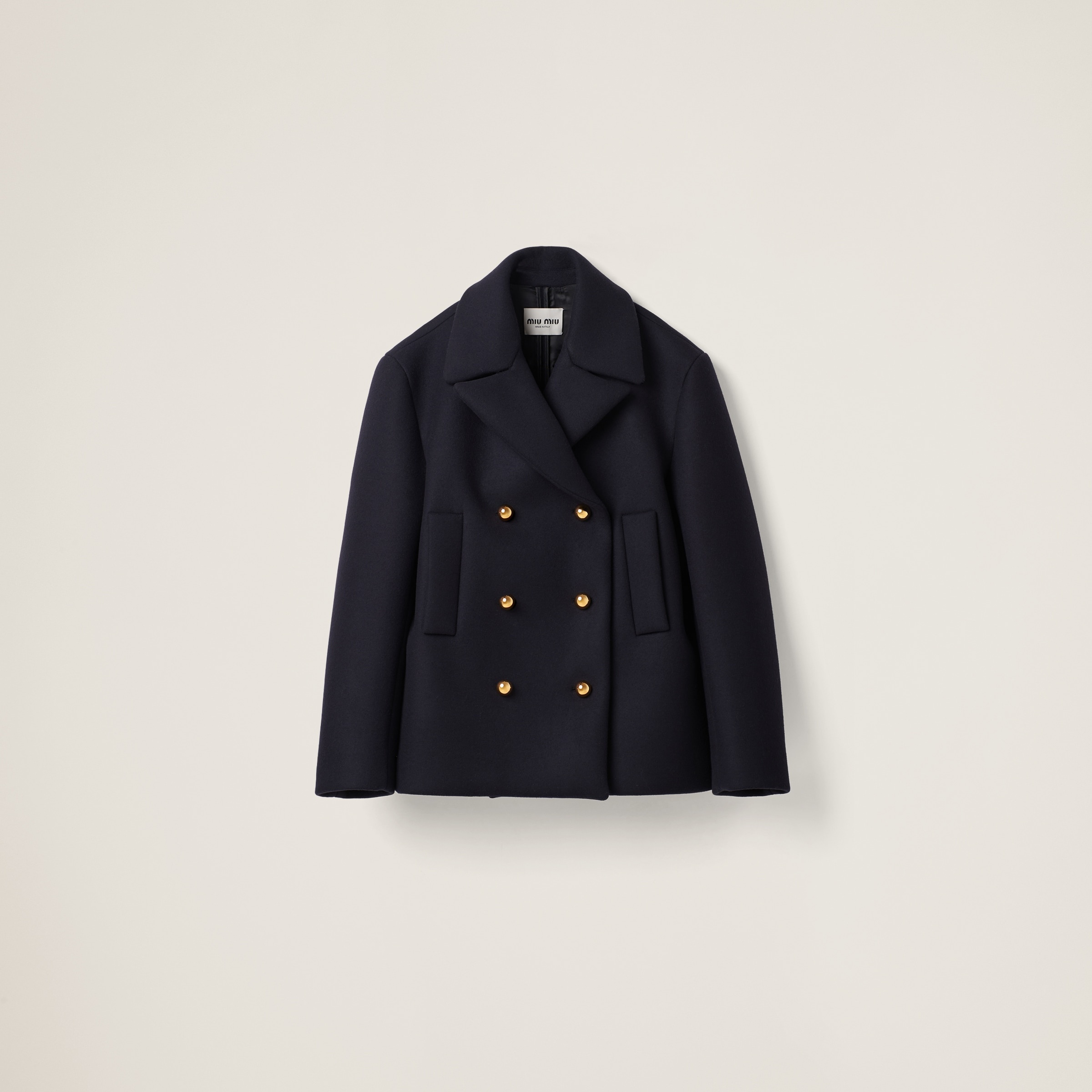 Double-breasted cloth peacoat jacket - 1