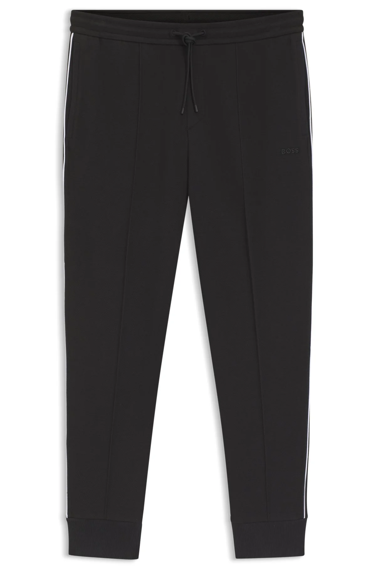 PIPING-DETAIL TRACKSUIT BOTTOMS IN A COTTON BLEND - 1