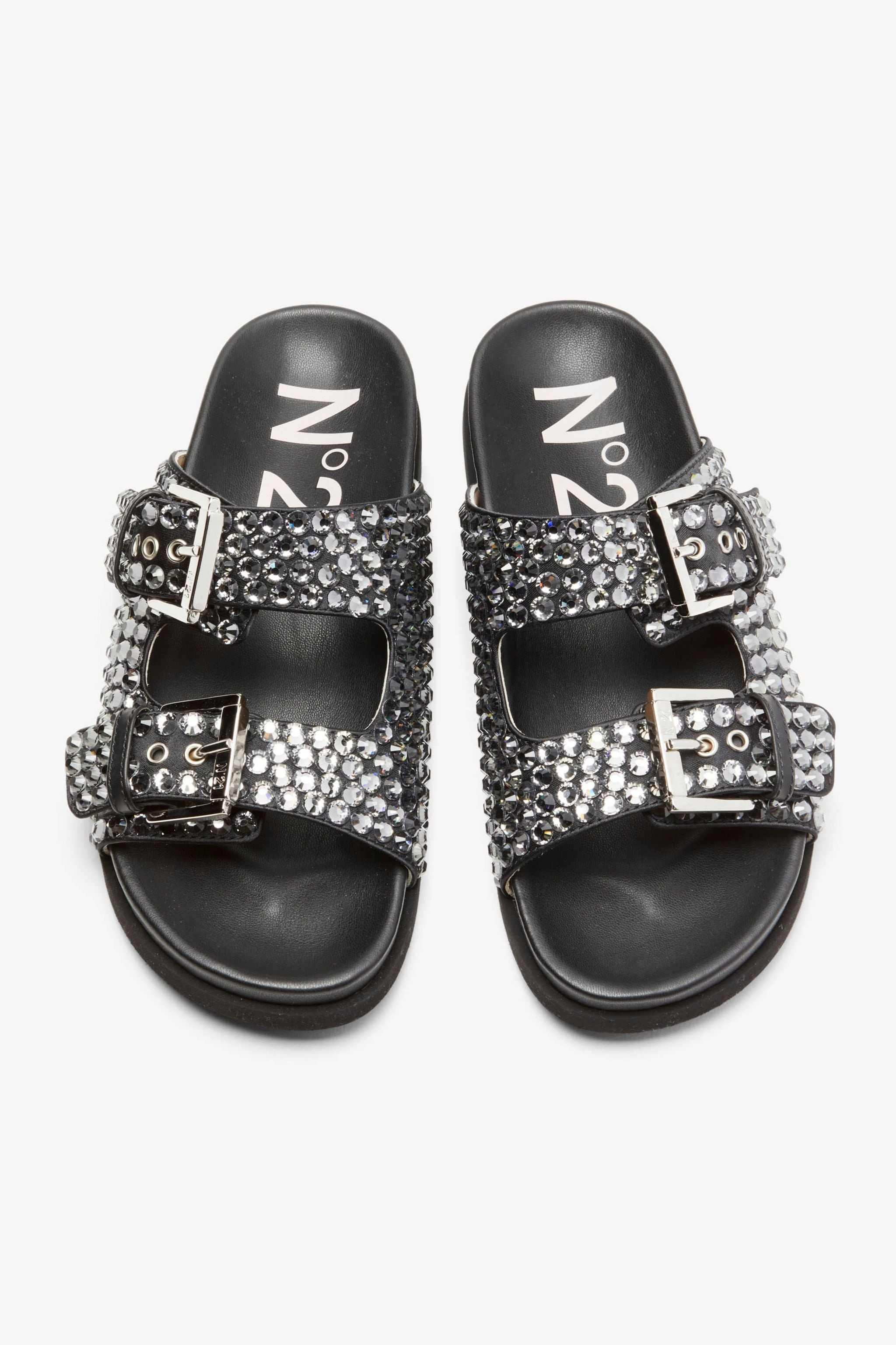 CRYSTAL DOUBLE-BUCKLE SANDALS - 2