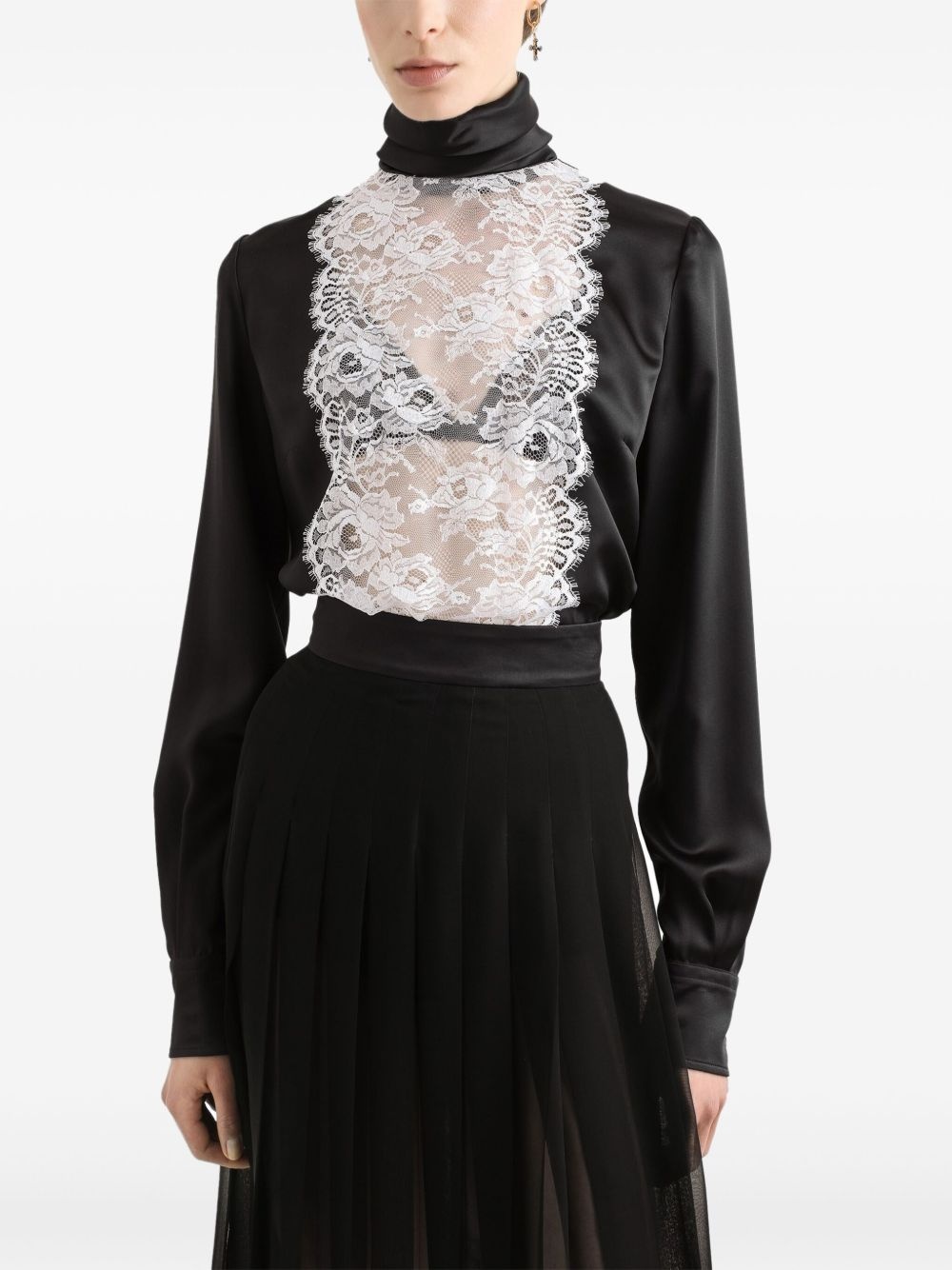 lace-appliqué blouse - 5