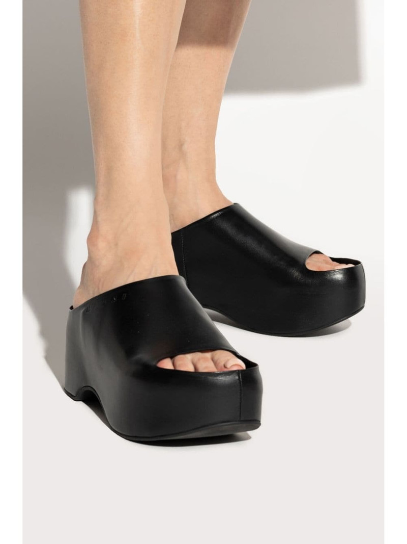 Marni 75mm wedge leather sandals outlook