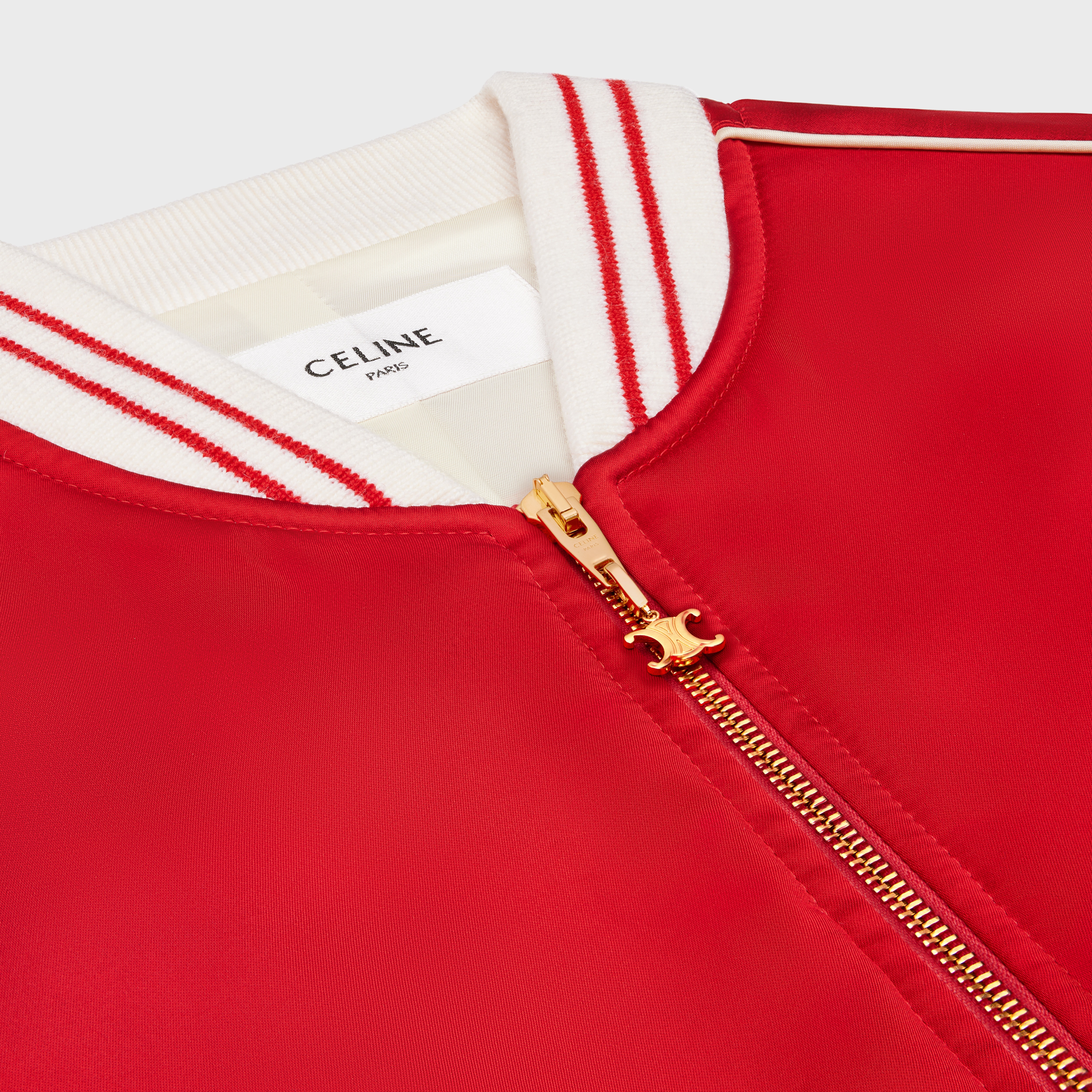 CELINE celine paris teddy jacket in satin | REVERSIBLE