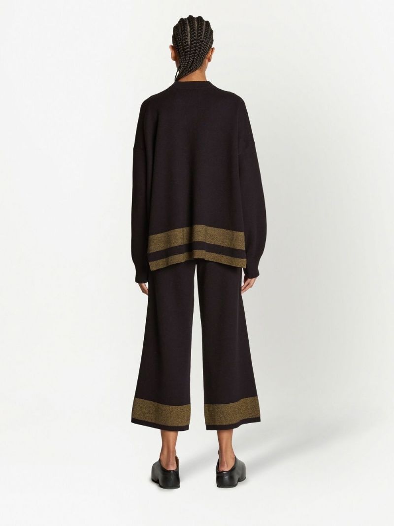 stripe-trim side-slit jumper - 4