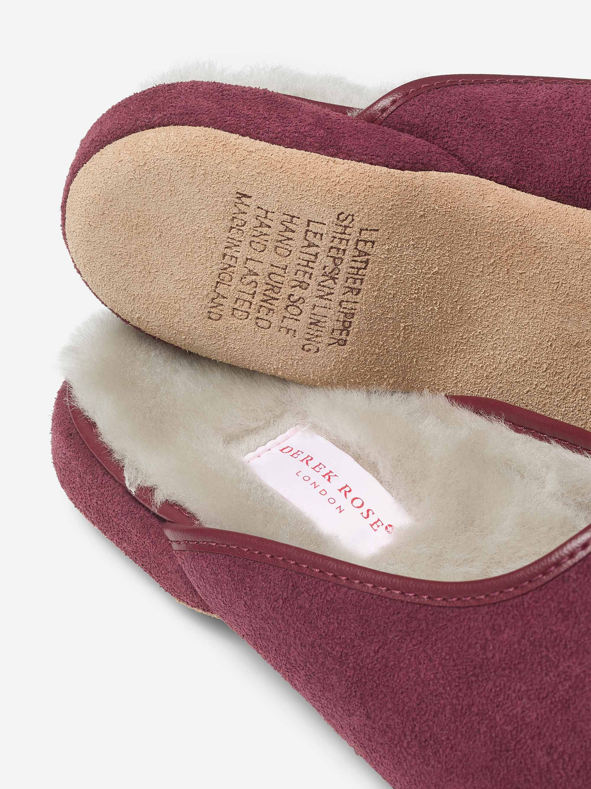 Women's Mule Slippers Imogen Suede Sheepskin Bordeaux - 4
