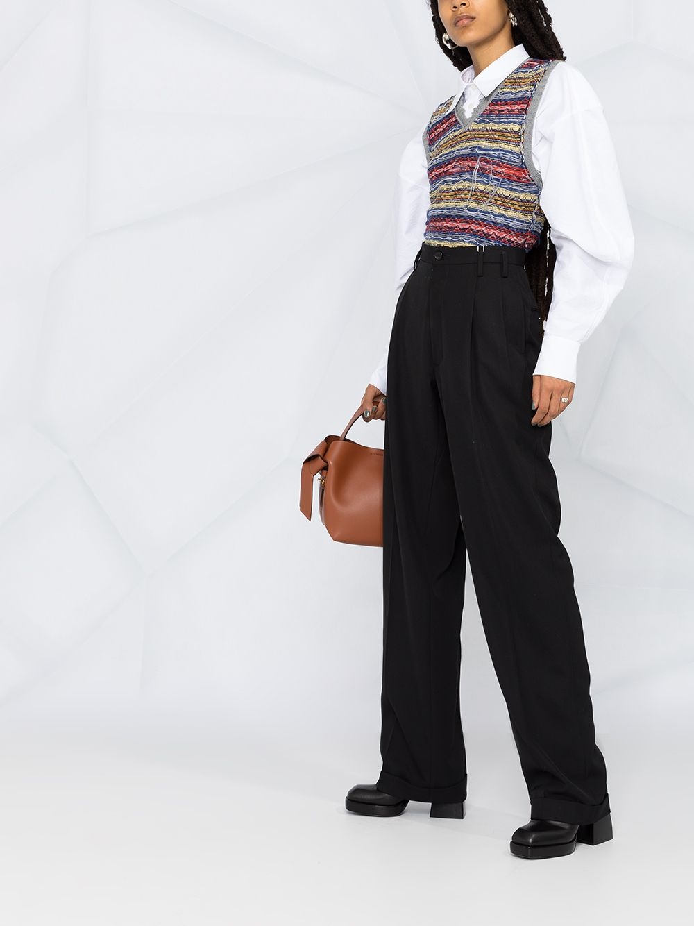 high-rise wide-leg trousers - 4