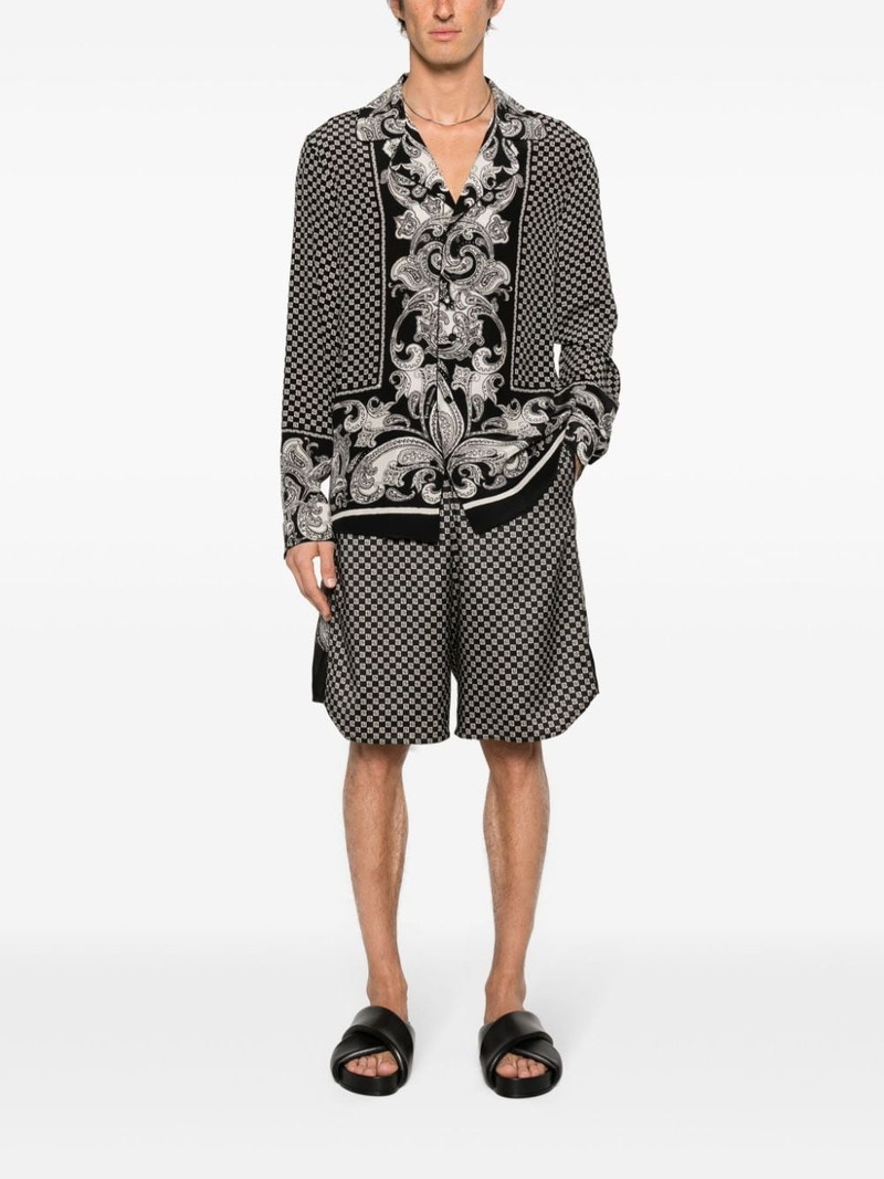 Balmain monogram-print silk shirt outlook