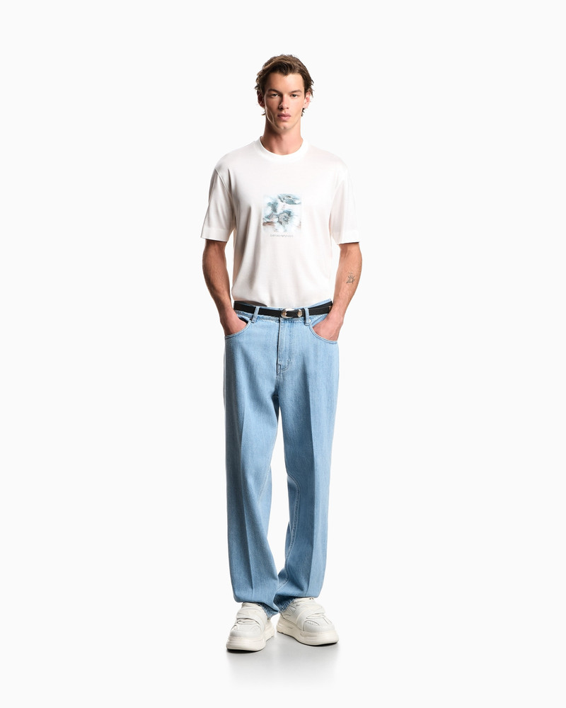 LYOCELL-BLEND JERSEY T-SHIRT WITH PRINTED AND EMBROIDERED GRAPHICS 2