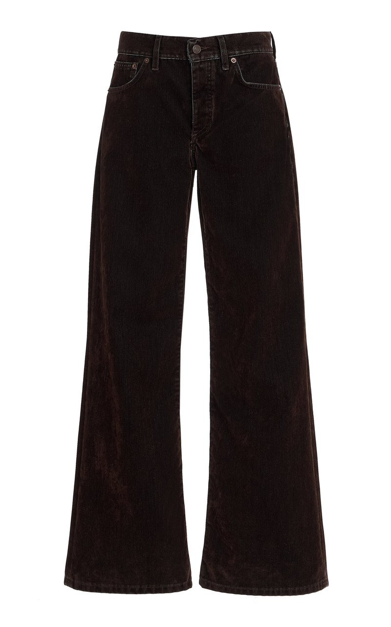 Kyoto Corduroy Low-Rise Flared-Leg Jeans brown 1